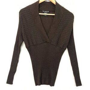 United States Sweaters Y2K Babydoll Sweater Womens XL Brown Ribbed 90s Empire